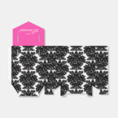 ホットピンクと黒のダマスク赤ちゃんシャワー フェイバーボックス (折り畳みなし)