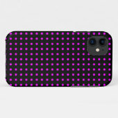ホットピンクと黒のドット模様 Case-Mate iPhoneケース (裏面(横))