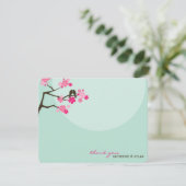 ホットピンクのさくらんぼ花鳥を愛するサンキューカード サンキューカード (スタンド正面)