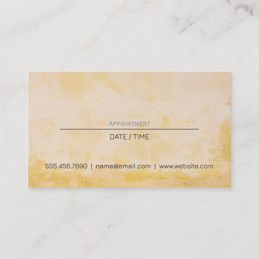 ホットピンクのはさみコームのロゴ | 美容師アプト 予約カード (裏面)