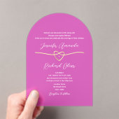 ホットピンクのアクリル結婚式招待状 アクリル招待状 (インサイチュ (ポータブル))