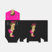 ホットピンクのアフリカ系アメリカ人ベビーガールシャワー フェイバーボックス (折り畳みなし)