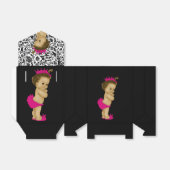 ホットピンクのアフリカ系アメリカ人ベビーガールシャワー フェイバーボックス (折り畳みなし)