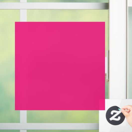 ホットピンクのウェディング | 大胆な無地の招待状 ウィンドウサイン (ホーム)