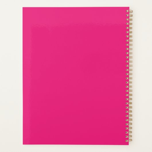 ホットピンクのウェディング | 大胆な無地の招待状 プランナー手帳 (裏面)