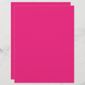 ホットピンクのウェディング | 大胆な無地の招待状 レターヘッド (正面/裏面)