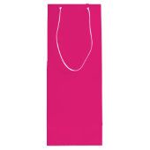 ホットピンクのウェディング | 大胆な無地の招待状 ワインギフトバッグ (裏面)