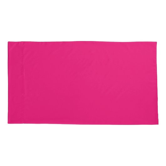 ホットピンクのウェディング | 大胆な無地の招待状 枕カバー (裏面)