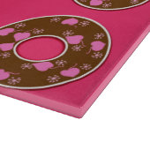 ホットピンクのカッティングボードにチョコレートドーナツ カッティングボード (角)