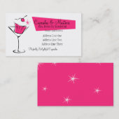 ホットピンクのカップケーキとマルティニ 名刺 (正面/裏面)