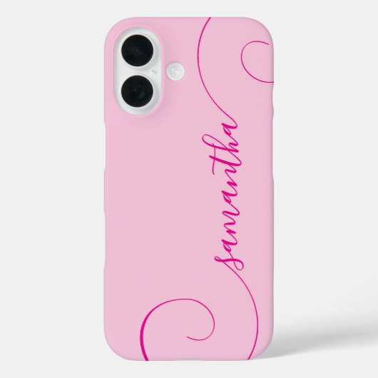 ホットピンクのカーリーシグネチャー Case-Mate iPhoneケース (裏面)