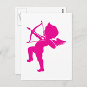 ホットピンクのキューピッドの弓と矢 ポストカード (正面/裏面)