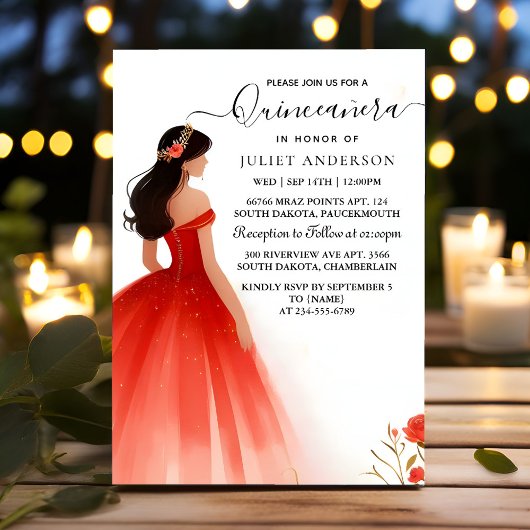 ホットピンクのクラウンティアラ ブラックレース レッドのキンセアニエラ 招待状