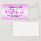 ホットピンクのクラフティングビニル名刺 名刺 (正面/裏面)