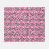 ホットピンクのクリスマスツリー フリースブランケット (正面(横))