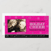 ホットピンクのクリスマスフォトカード シーズンカード (正面/裏面)