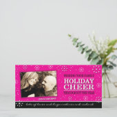 ホットピンクのクリスマスフォトカード シーズンカード (スタンド正面)