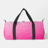 ホットピンクのグラデーションのジオメトリメッシュパターン ダッフルバッグ (正面)
