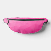 ホットピンクのグラデーションのジオメトリメッシュパターン ファニーパック (レイダウン)