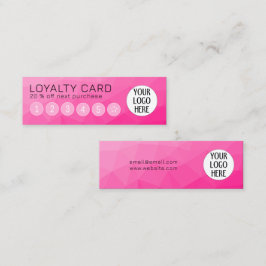 ホットピンクのグラデーションジオメトリックメッシュカスタムロゴ ロイヤリティカード