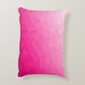 ホットピンクのグラデーションジオメトリメッシュパターン アクセントクッション (裏面(縦))