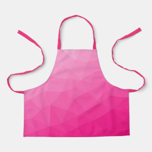 ホットピンクのグラデーションジオメトリメッシュパターン エプロン