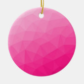 ホットピンクのグラデーションジオメトリメッシュパターン セラミックオーナメント (正面)