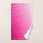 ホットピンクのグラデーションジオメトリメッシュパターン バスタオルセット (ハンドタオル)
