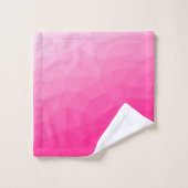ホットピンクのグラデーションジオメトリメッシュパターン バスタオルセット (ウォッシュタオル)
