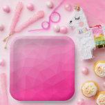 ホットピンクのグラデーションジオメトリメッシュパターン ペーパープレート<br><div class="desc">女性エレガント向けのホットピンクのグラデーションを持つ三角形のジオメトリックメッシュカッコいい。ピンク、ホットピンク、メッシュ、三角形、パターン、明るい、ジオメトカッコいいリ、ピンクメッシュ、グラデーション、ジオメトリ、カラフル、カラフル、ピンクのジオメトリック、三角形</div>