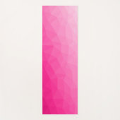 ホットピンクのグラデーションジオメトリメッシュパターン ヨガマット (正面)