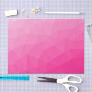 ホットピンクのグラデーションジオメトリメッシュパターン 薄葉紙