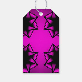 ホットピンクのグラデーションスターボウ ギフトタグ