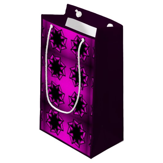 ホットピンクのグラデーションスターボウ スモールペーパーバッグ (正面アングル)