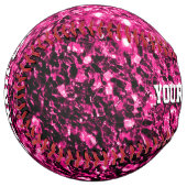 ホットピンクのグリッターがあなたの名前チームを輝かせる ソフトボール (正面左)