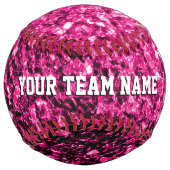 ホットピンクのグリッターがあなたの名前チームを輝かせる ソフトボール (正面)