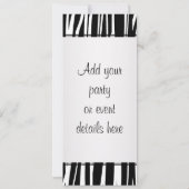 ホットピンクのシマウマパーティー招待状テンプレート 招待状 (裏面)