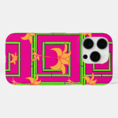 ホットピンクのジオフラワル Case-Mate iPhoneケース (裏面 (横))