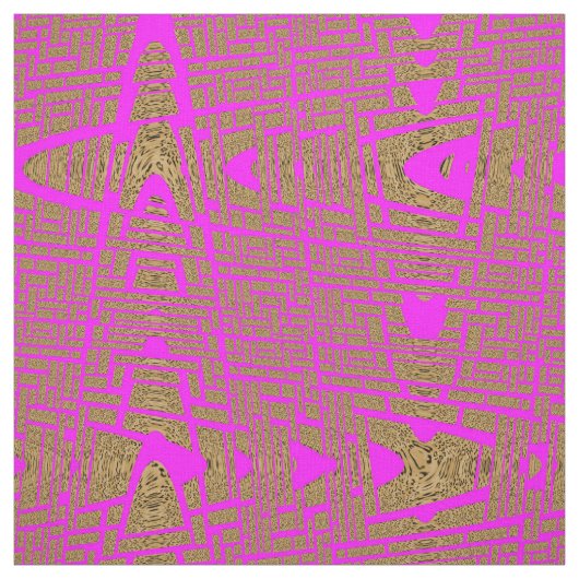 ホットピンクのジグザグヒョウ柄の柄の生地 ファブリック (見本)