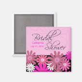 ホットピンクのジャーバーダイジー ブライダルシャワーマグネット マグネット (正面/裏面)
