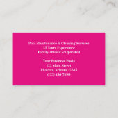 ホットピンクのスイミングプール写真 名刺 (裏面)