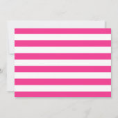 ホットピンクのストライプの花嫁お別れパーティー招待状 招待状 (裏面)