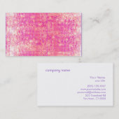 ホットピンクのスパークリーのシークンズビジネスカード 名刺 (正面/裏面)