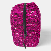 ホットピンクのスパークルフェイクグリッターカスタムモノグラム ドップキット (右)