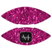 ホットピンクのスパークルフェイクグリッターモノグラム アメリカンフットボール (パネル)