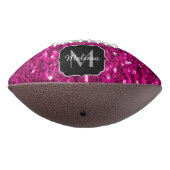 ホットピンクのスパークルフェイクグリッターモノグラム アメリカンフットボール (回転270)