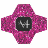 ホットピンクのスパークルフェイクグリッターモノグラム サッカーボール (フラット)