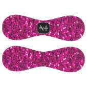 ホットピンクのスパークルフェイクグリッターモノグラム ソフトボール (パネル)