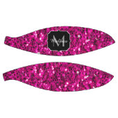ホットピンクのスパークルフェイクグリッターモノグラム バスケットボール (パネル)