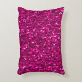 ホットピンクのスパークルフェイクグリッター アクセントクッション (正面(垂直))
